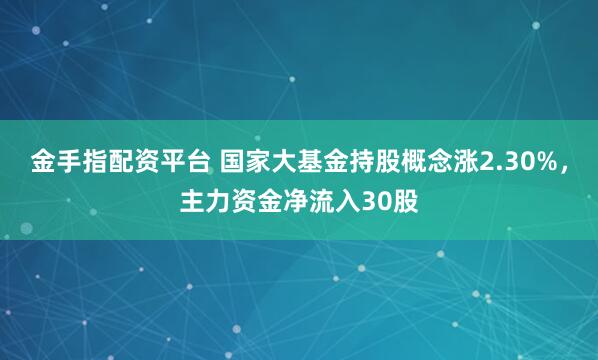 金手指配资平台 国家大基金持股概念涨2.30%，主力资金净流入30股